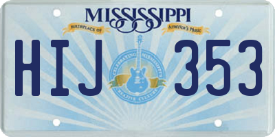 MS license plate HIJ353