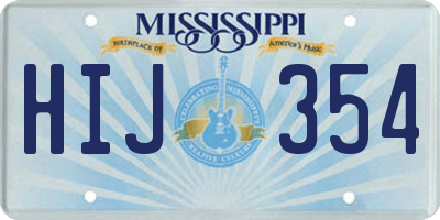 MS license plate HIJ354
