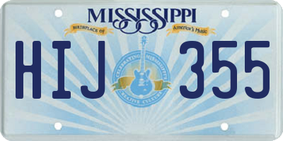 MS license plate HIJ355