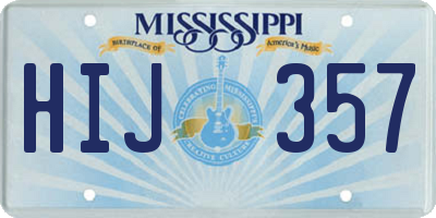 MS license plate HIJ357