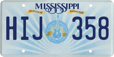 MS license plate HIJ358