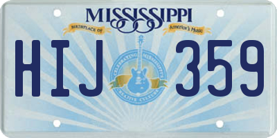 MS license plate HIJ359
