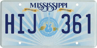 MS license plate HIJ361