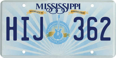 MS license plate HIJ362