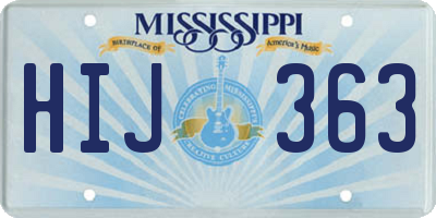 MS license plate HIJ363
