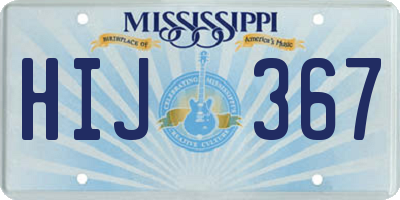 MS license plate HIJ367