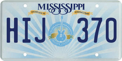 MS license plate HIJ370