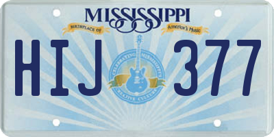 MS license plate HIJ377
