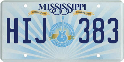 MS license plate HIJ383