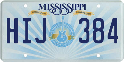 MS license plate HIJ384