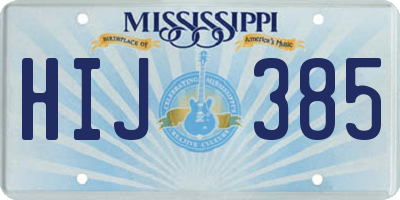 MS license plate HIJ385