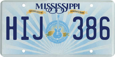 MS license plate HIJ386