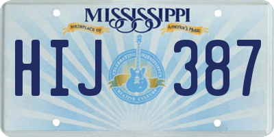 MS license plate HIJ387