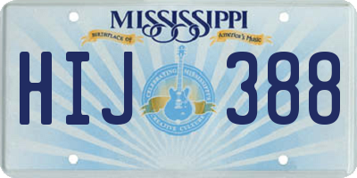 MS license plate HIJ388