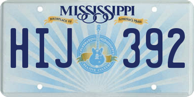 MS license plate HIJ392