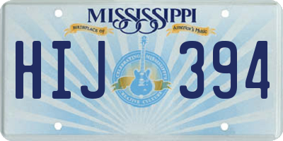 MS license plate HIJ394