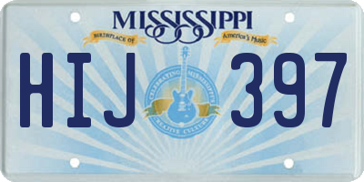 MS license plate HIJ397