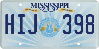 MS license plate HIJ398