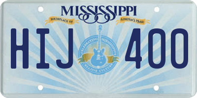 MS license plate HIJ400