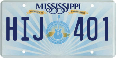 MS license plate HIJ401