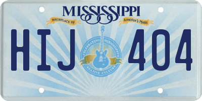 MS license plate HIJ404