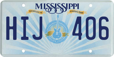 MS license plate HIJ406