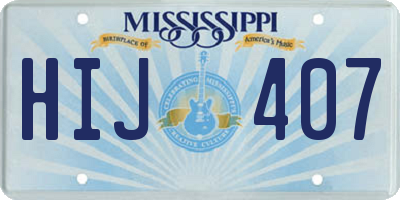MS license plate HIJ407