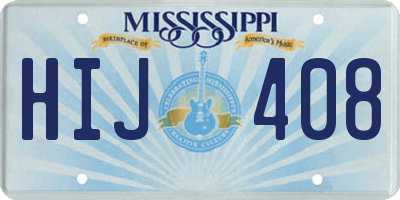 MS license plate HIJ408
