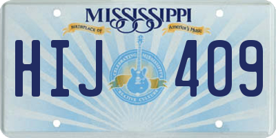 MS license plate HIJ409