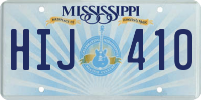 MS license plate HIJ410