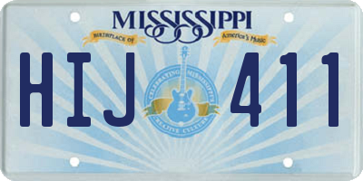MS license plate HIJ411