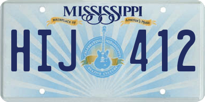 MS license plate HIJ412