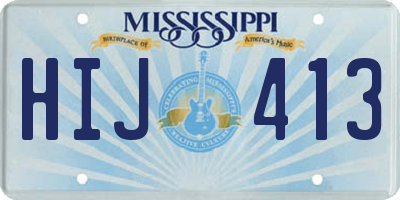 MS license plate HIJ413