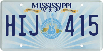 MS license plate HIJ415