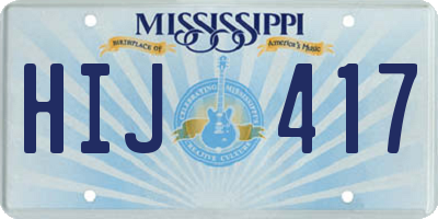 MS license plate HIJ417