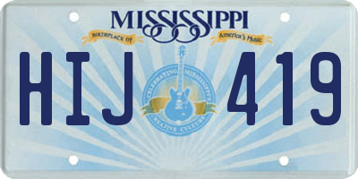 MS license plate HIJ419
