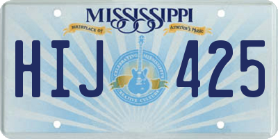 MS license plate HIJ425