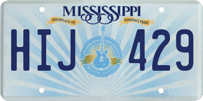 MS license plate HIJ429