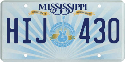 MS license plate HIJ430