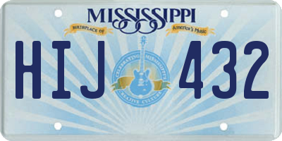 MS license plate HIJ432