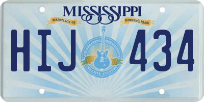 MS license plate HIJ434