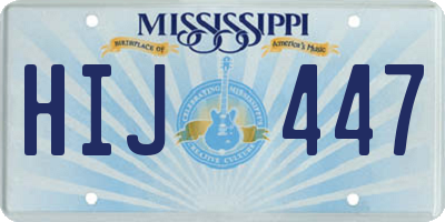 MS license plate HIJ447