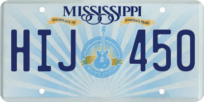 MS license plate HIJ450