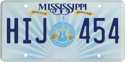 MS license plate HIJ454
