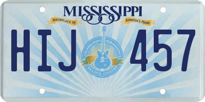 MS license plate HIJ457