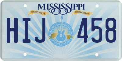 MS license plate HIJ458