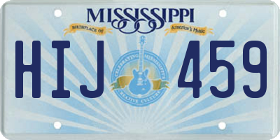 MS license plate HIJ459