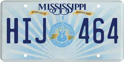 MS license plate HIJ464