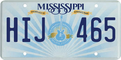 MS license plate HIJ465