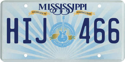 MS license plate HIJ466